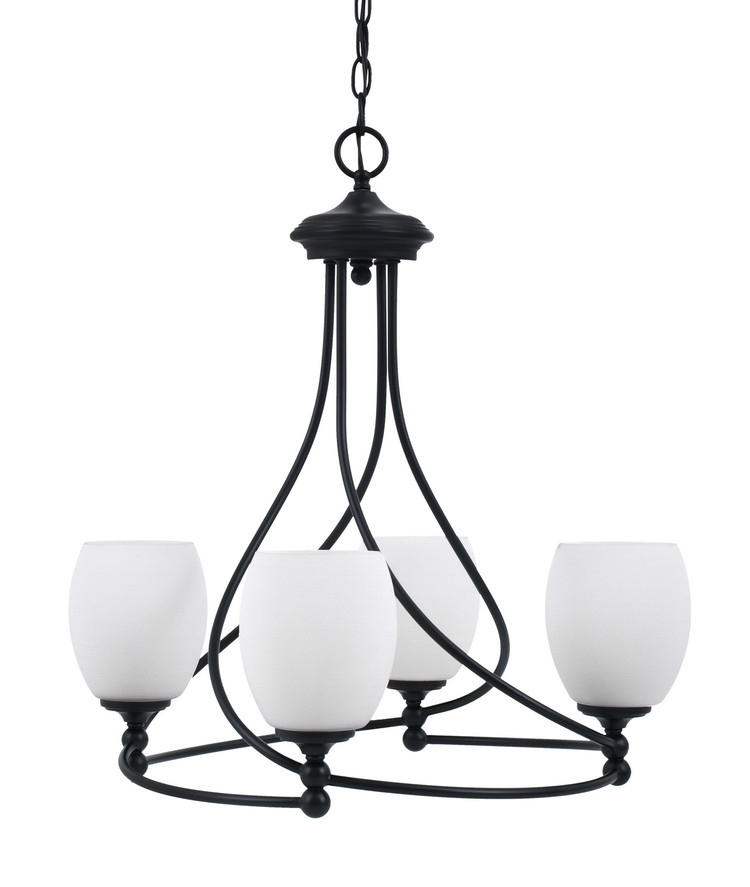 Toltec Lighting - 904-MB-615 - Four Light Chandelier - Capri - Matte Black