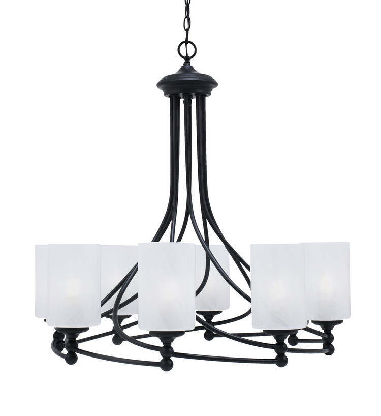 Toltec Lighting - 908-MB-3001 - Eight Light Chandelier - Capri - Matte Black