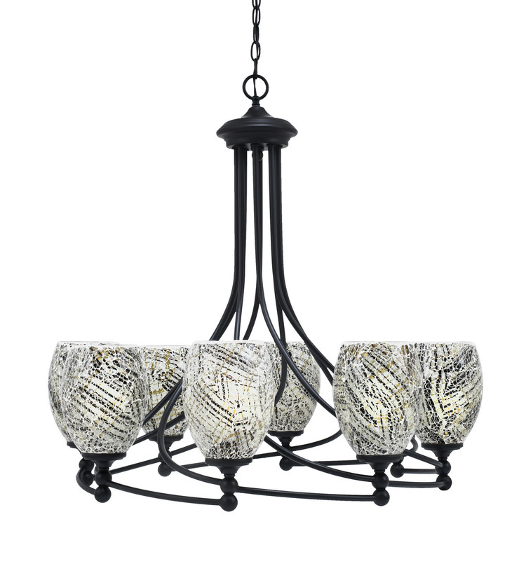 Toltec Lighting - 908-MB-5054 - Eight Light Chandelier - Capri - Matte Black