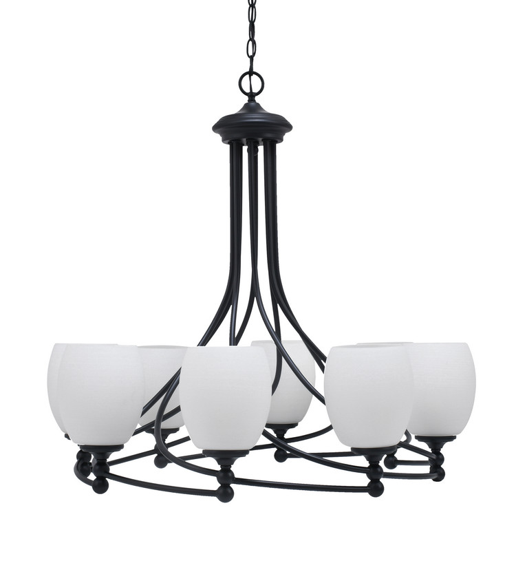 Toltec Lighting - 908-MB-615 - Eight Light Chandelier - Capri - Matte Black