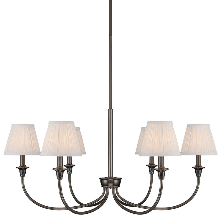 Golden - 1622-6 ORB-HGW - Six Light Chandelier - Cambria - Oil Rubbed Bronze