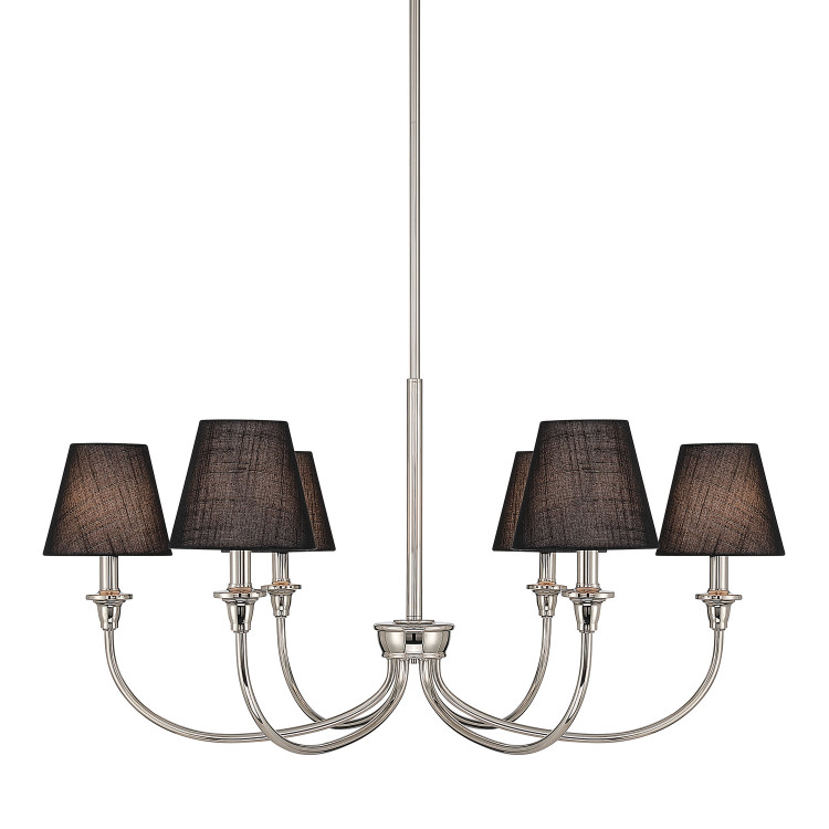 Golden - 1622-6 PN-EHB - Six Light Chandelier - Cambria - Polished Nickel