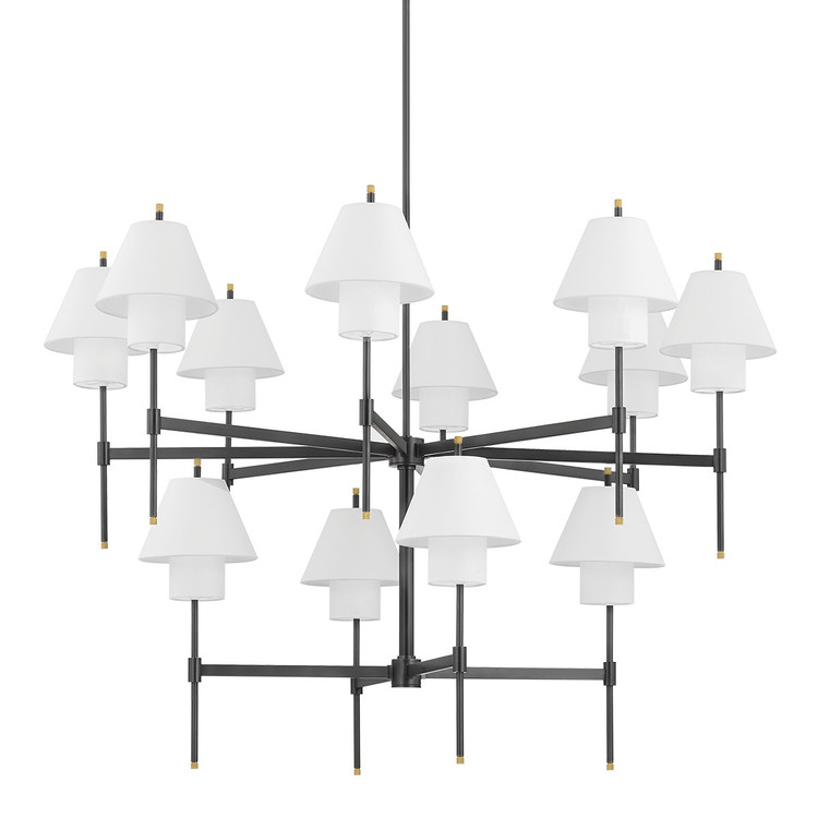 Hudson Valley - PI1899812-AGB/DB - 12 Light Chandelier - Glenmoore - Aged Brass