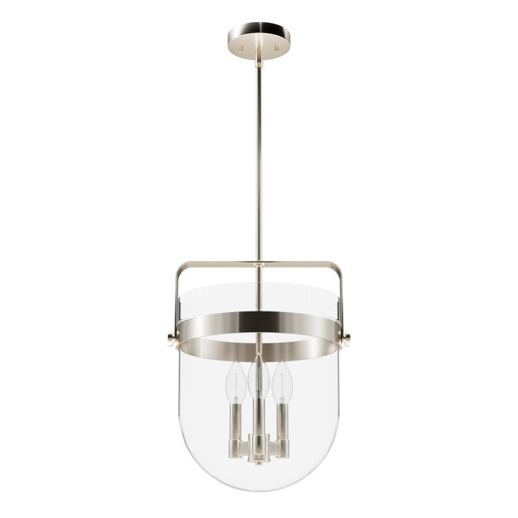 Hunter - 19830 - Three Light Pendant - Karloff - Brushed Nickel