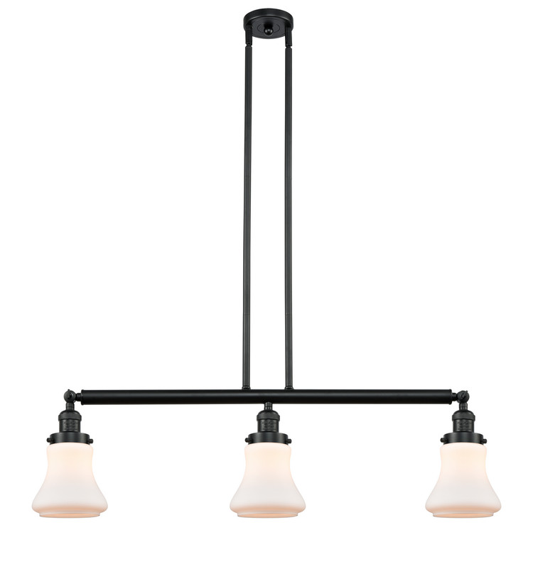 Innovations - 213-BK-G191 - Three Light Island Pendant - Franklin Restoration - Matte Black