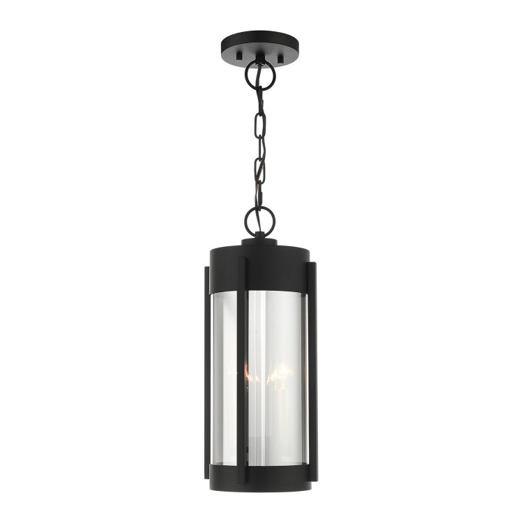 Livex Lighting - 22385-04 - Two Light Outdoor Pendant - Sheridan - Black w/ Brushed Nickels