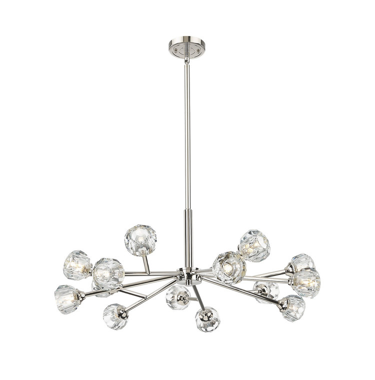Innovations - 465-14CR-PN-G465-CL - 14 Light Chandelier - Ballston Urban - Polished Nickel Innovations - 465-14CR-PN-G465-CL - 14 Light Chandelier - Ballston Urban - Polished Nickel