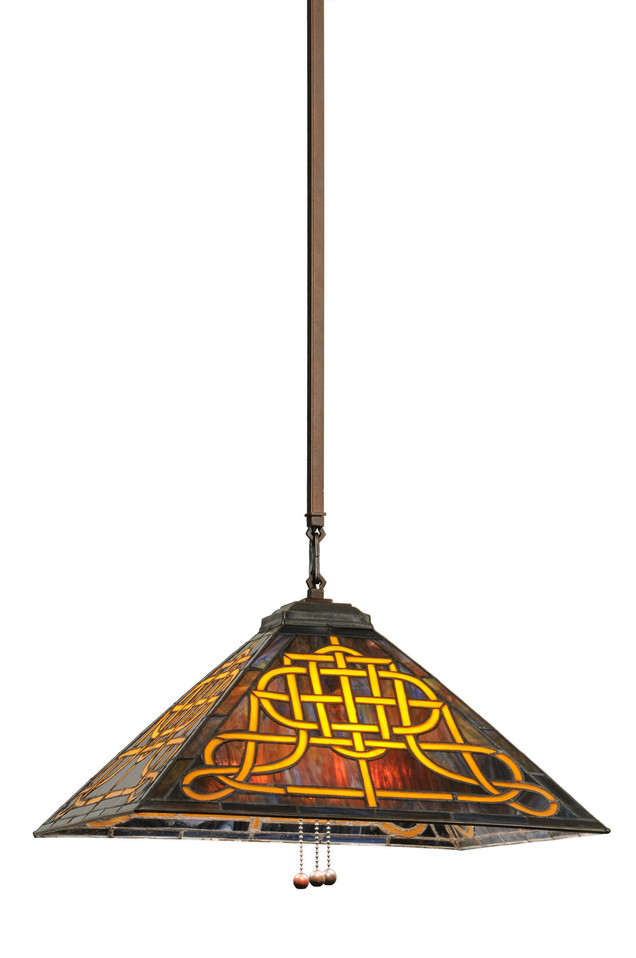 Meyda Tiffany - 149886 - Three Light Pendant - Knotwork Mission - Mahogany Bronze