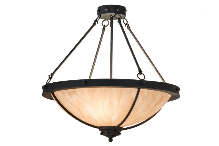 Meyda Tiffany - 157165 - Three Light Semi-Flushmount - Freya - Costello Black