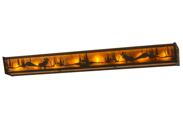 Meyda Tiffany - 177906 - Eight Light Vanity - Moose at Lake - Oil Rubbed Bronze