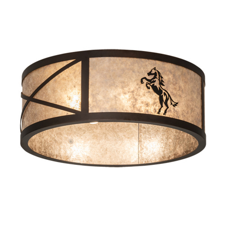 Meyda Tiffany - 233537 - Four Light Flushmount - Black Stallion - Mahogany Bronze And Solar Black