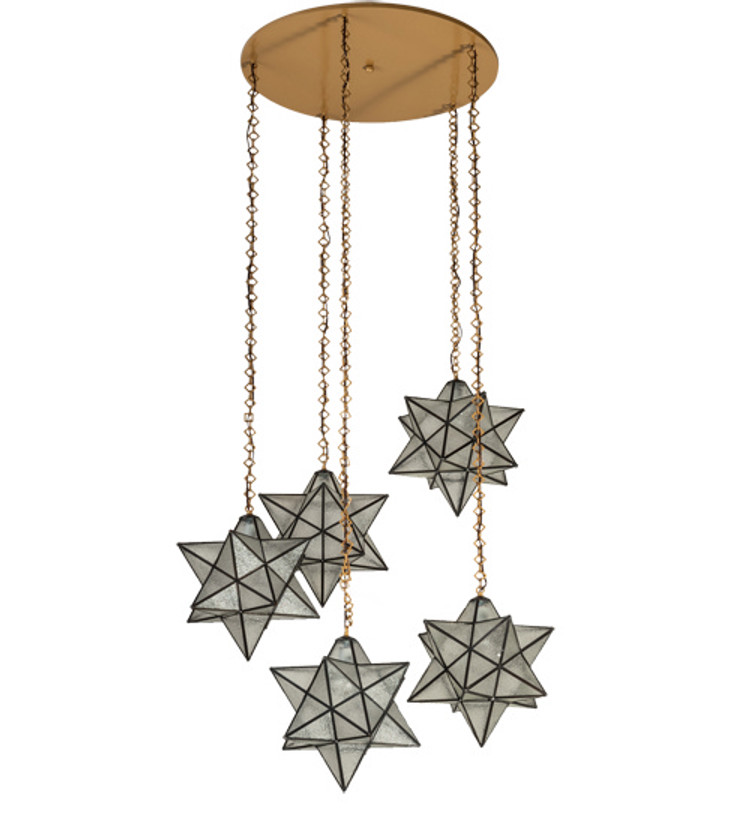 Meyda Tiffany - 234505 - Five Light Pendant - Moravian Star - Sahara Gold