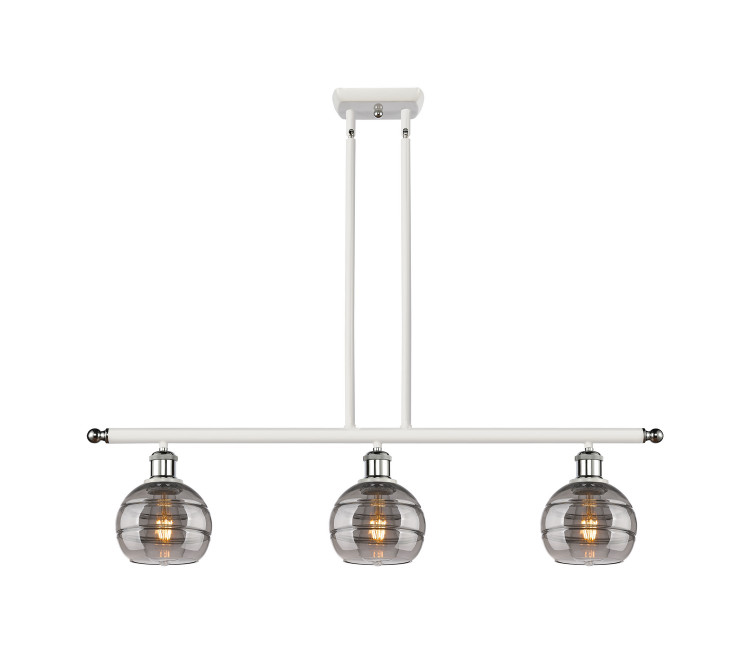 Innovations - 516-3I-WPC-G556-6SM - Three Light Island Pendant - Ballston - White Polished Chrome Innovations - 516-3I-WPC-G556-6SM - Three Light Island Pendant - Ballston - White Polished Chrome