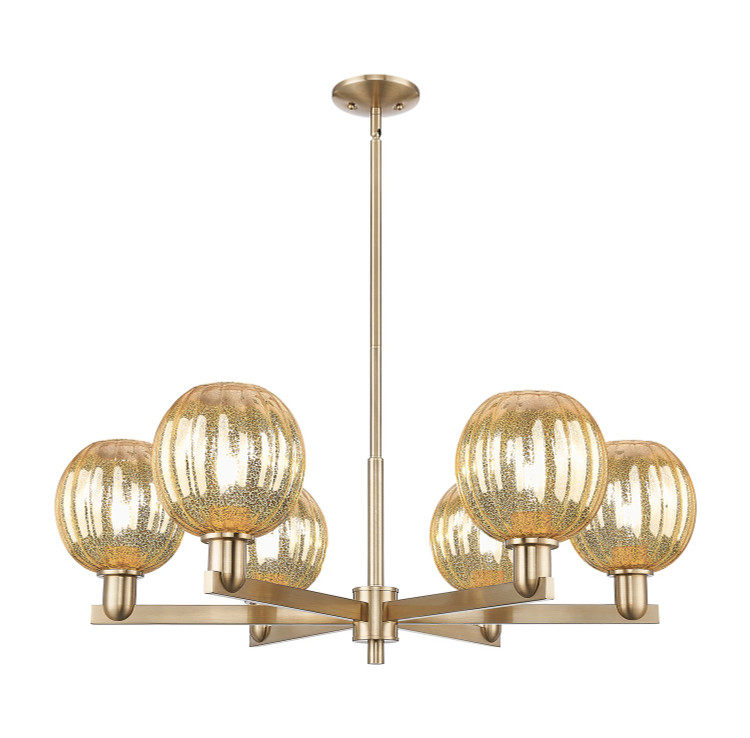 Innovations - 716-6CR-CB-G458-7ME - Six Light Chandelier - Arcadia - Champagne Bronze