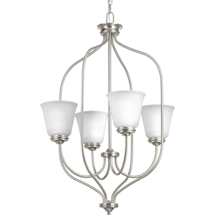 Progress Lighting - P3891-09 - Four Light Foyer Chandelier - Keats - Brushed Nickel