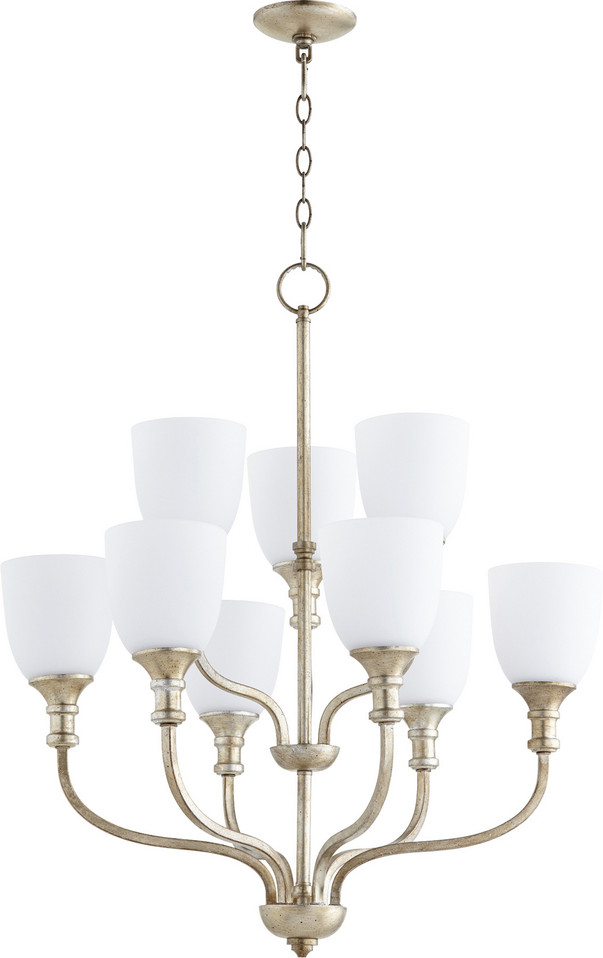 Quorum - 6811-9-60 - Nine Light Chandelier - Richmond - Aged Silver Leaf