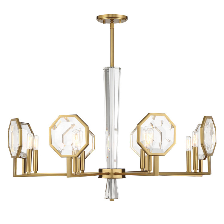 Savoy House - 1-2218-8-322 - Eight Light Chandelier - Leighton - Warm Brass