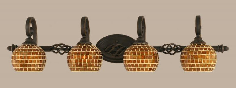 Toltec Lighting - 164-DG-402 - Four Light Bath Bar - Elegant - Dark Granite