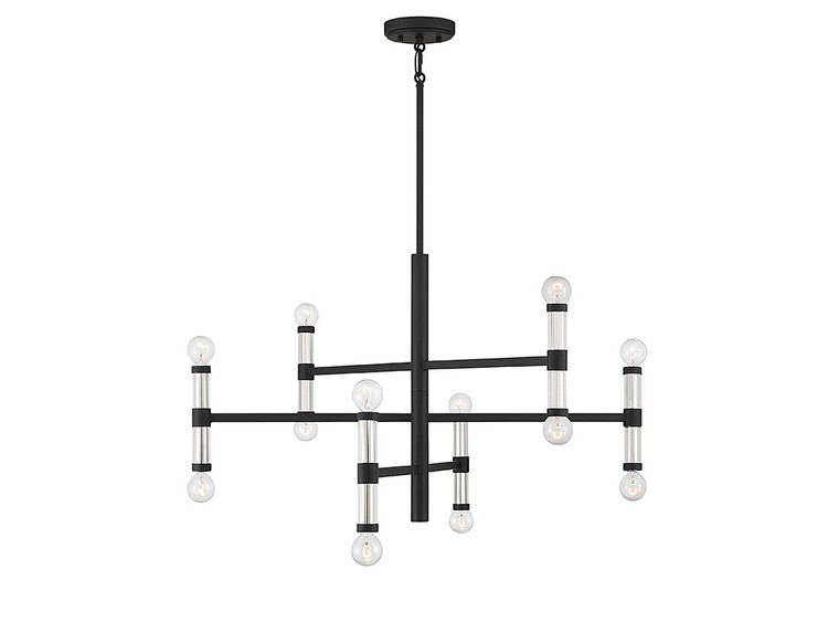 Lighting One E - V6-L1-6731-12-89 - 12 Light Chandelier - Kingsburg - Matte Black Lighting One E - V6-L1-6731-12-89 - 12 Light Chandelier - Kingsburg - Matte Black