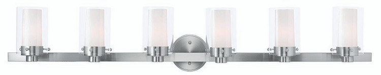 Livex Lighting - 15456-91 - Six Light Bath Vanity - Manhattan - Brushed Nickel Livex Lighting - 15456-91 - Six Light Bath Vanity - Manhattan - Brushed Nickel