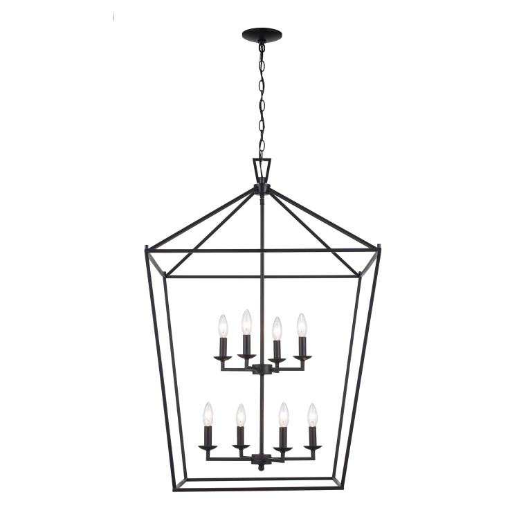 Trans Globe Imports - 10265 BK - Eight Light Chandelier - Lacey - Black