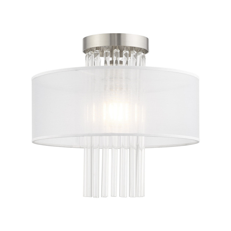 Livex Lighting - 41145-91 - One Light Ceiling Mount - Alexis - Brushed Nickel