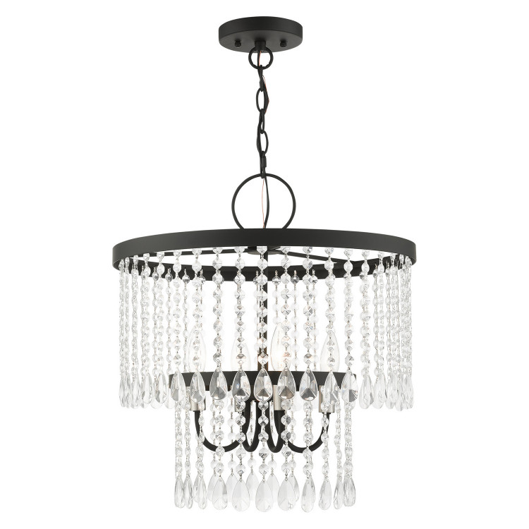 Livex Lighting - 51064-04 - Four Light Chandelier - Elizabeth - Black w/ Brushed Nickels Livex Lighting - 51064-04 - Four Light Chandelier - Elizabeth - Black w/ Brushed Nickels