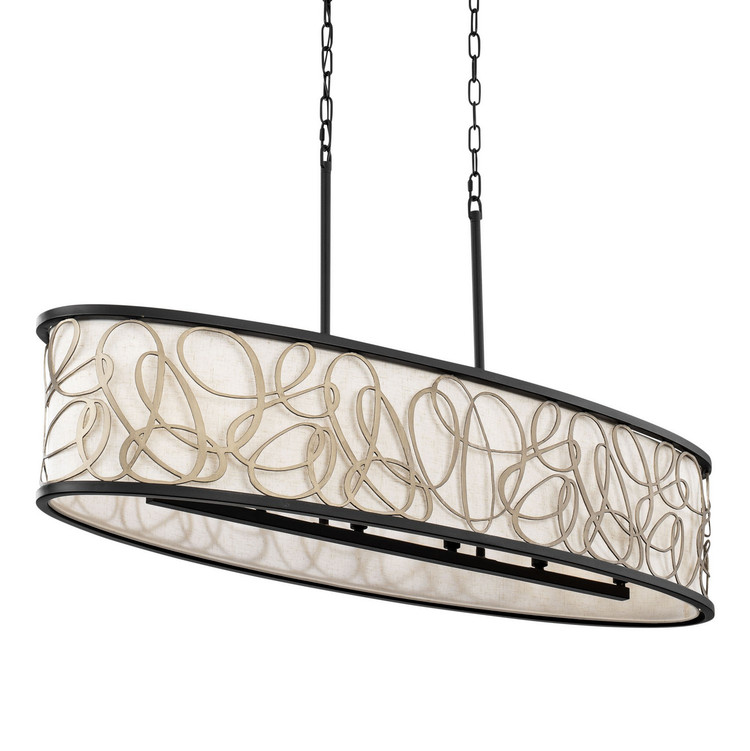 Varaluz - 381N06MBAR - Six Light Linear Pendant - Scribble - Matte Black/Artifact
