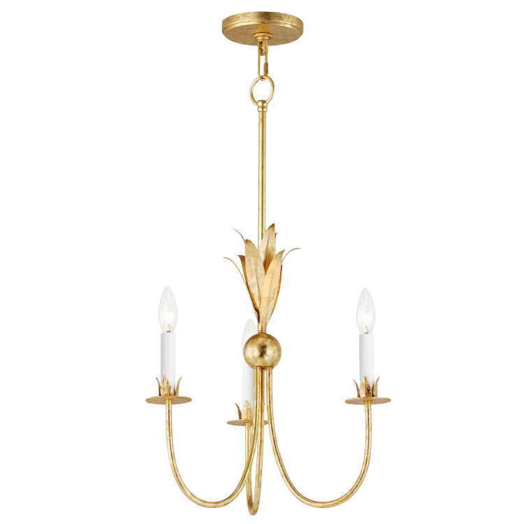 Maxim - 2883GL - Three Light Chandelier - Paloma - Gold Leaf Maxim - 2883GL - Three Light Chandelier - Paloma - Gold Leaf