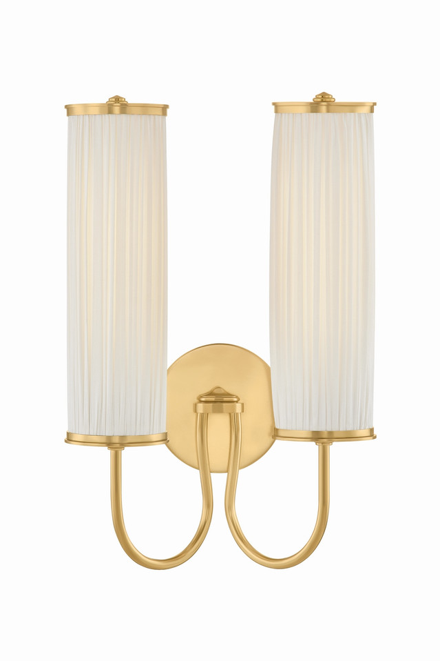 Hudson Valley - AH5017-AGB - Two Light Wall Sconce - Elaine - Aged Brass