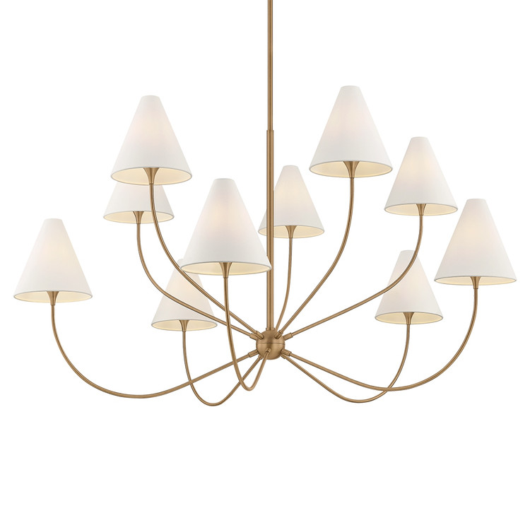 Troy Lighting - F1960-PBR - Ten Light Chandelier - Evermore - Patina Brass