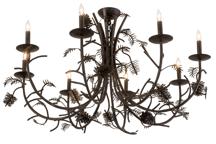 Meyda Tiffany - 161106 - Eight Light Chandelier - Pinecone - Chestnut