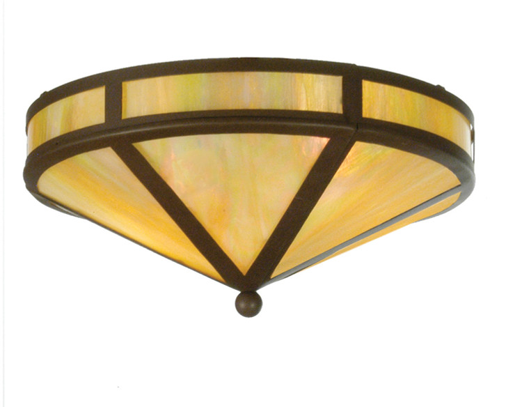 Meyda Tiffany - 22957 - Two Light Flushmount - Craftsman - Cafe Noir