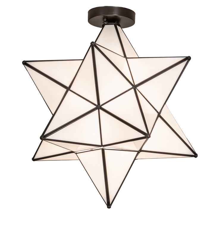 Meyda Tiffany - 239498 - One Light Flushmount - Moravian Star - Craftsman Brown