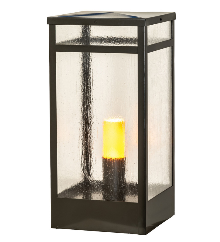 Meyda Tiffany - 246629 - One Light Pier Mount - Quadrato - Exterior Oil Rubbed Bronze