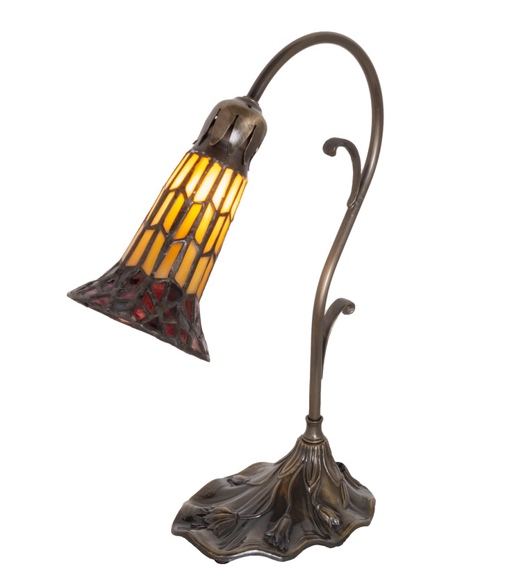 Meyda Tiffany - 251849 - Mini Lamp - Stained Glass Pond Lily - Antique Brass