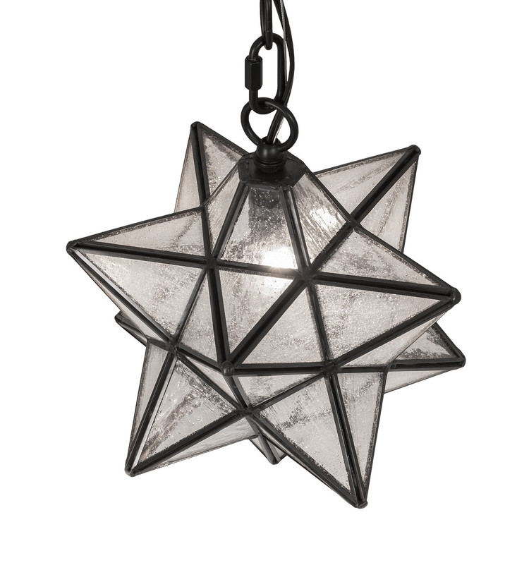 Meyda Tiffany - 259239 - One Light Mini Pendant - Moravian Star - Solar Black