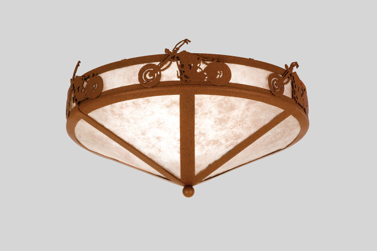 Meyda Tiffany - 26393 - Two Light Flushmount - Motorcycle - Rust