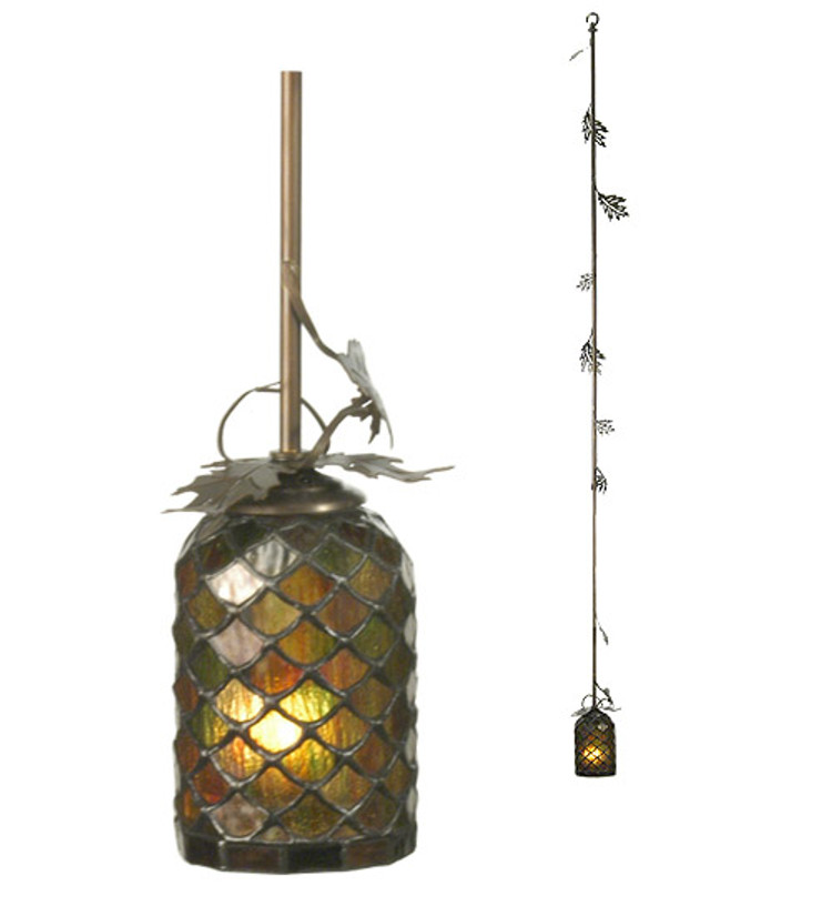 Meyda Tiffany - 28731 - One Light Mini Pendant - Oak Leaf - Antique Copper