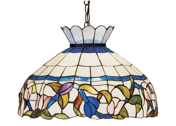 Meyda Tiffany - 31255 - Three Light Pendant - Rose Vine - Cai Pink Lt Blue Blue Meyda Tiffany - 31255 - Three Light Pendant - Rose Vine - Cai Pink Lt Blue Blue
