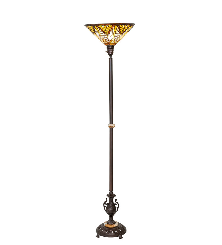 Meyda Tiffany - 289950 - One Light Torchiere - Nuevo Mission - Mahogany Bronze