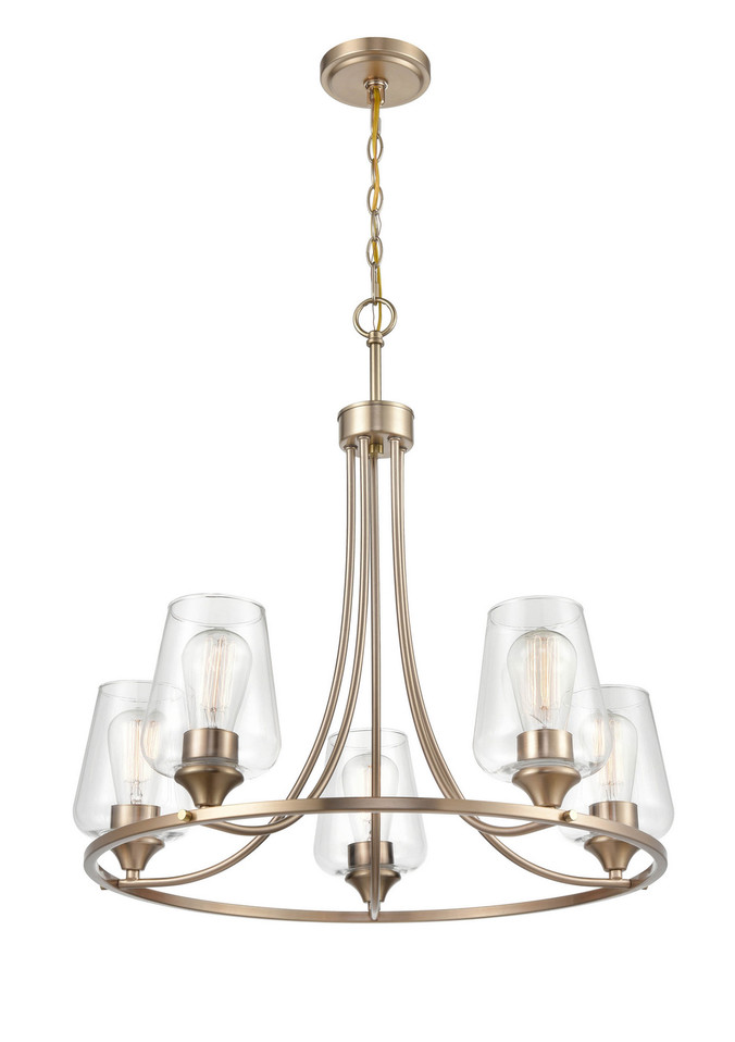 Millennium - 9725-MG - Five Light Chandelier - Ashford - Modern Gold Millennium - 9725-MG - Five Light Chandelier - Ashford - Modern Gold