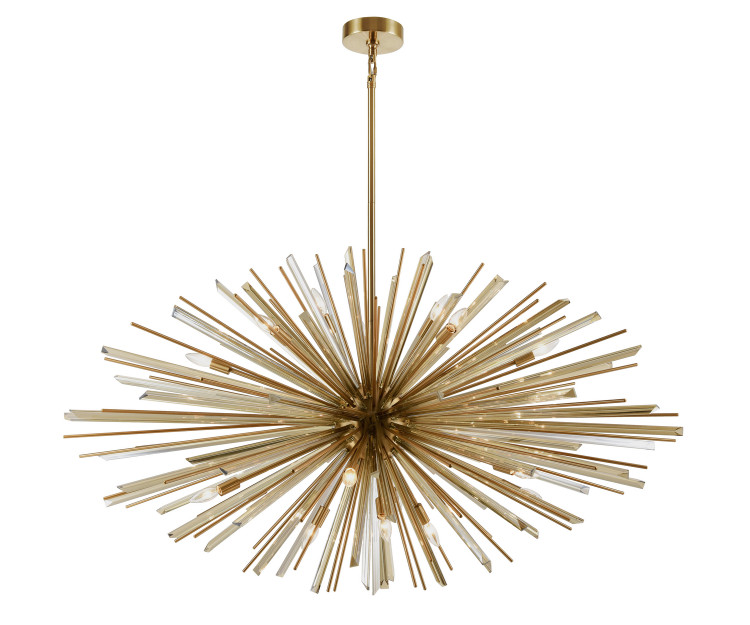 Avenue Lighting - HF8200-AB - 18 Light Chandelier - Palisades Ave. - Aged Brass With Champagne Glass