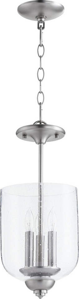 Quorum - 2911-8-165 - Three Light Dual Mount - Richmond - Satin Nickel W/ Clear/Seeded Quorum - 2911-8-165 - Three Light Dual Mount - Richmond - Satin Nickel W/ Clear/Seeded