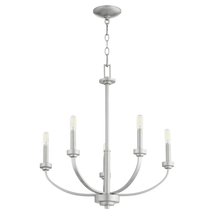 Quorum - 6160-5-64 - Five Light Chandelier - Reyes - Classic Nickel Quorum - 6160-5-64 - Five Light Chandelier - Reyes - Classic Nickel