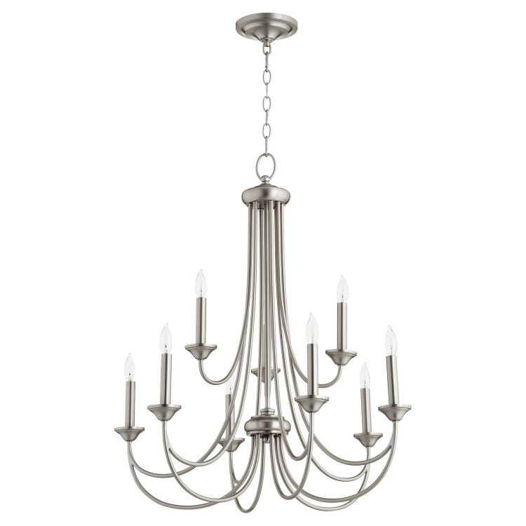 Quorum - 6250-9-65 - Nine Light Chandelier - Brooks - Satin Nickel Quorum - 6250-9-65 - Nine Light Chandelier - Brooks - Satin Nickel