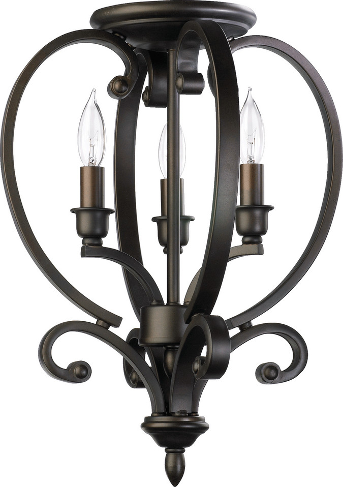 Quorum - 6754-3-86 - Three Light Dual Mount - Bryant - Oiled Bronze Quorum - 6754-3-86 - Three Light Dual Mount - Bryant - Oiled Bronze