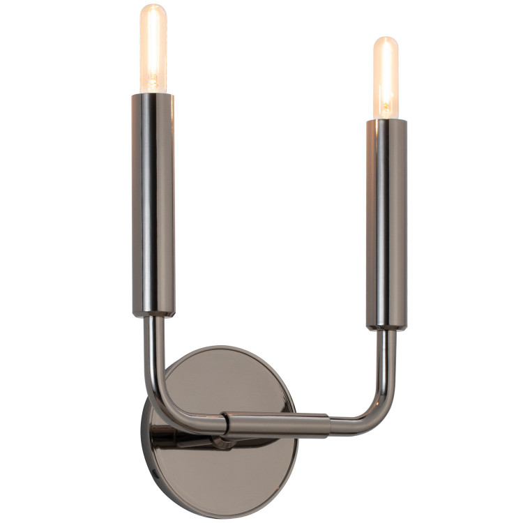 Robert Abbey - B1406 - Two Light Wall Sconce - Mavisten Edition Carbonia - Black Chrome