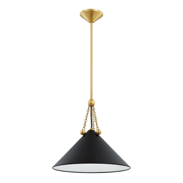 Mitzi - H784701S-AGB/SBK - One Light Pendant - Kalea - Aged Brass/Soft Black