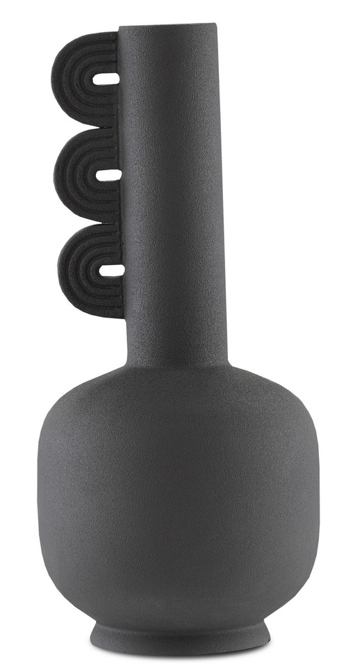 Currey and Company - 1200-0407 - Vase - Happy 40 Collection - Textured Black